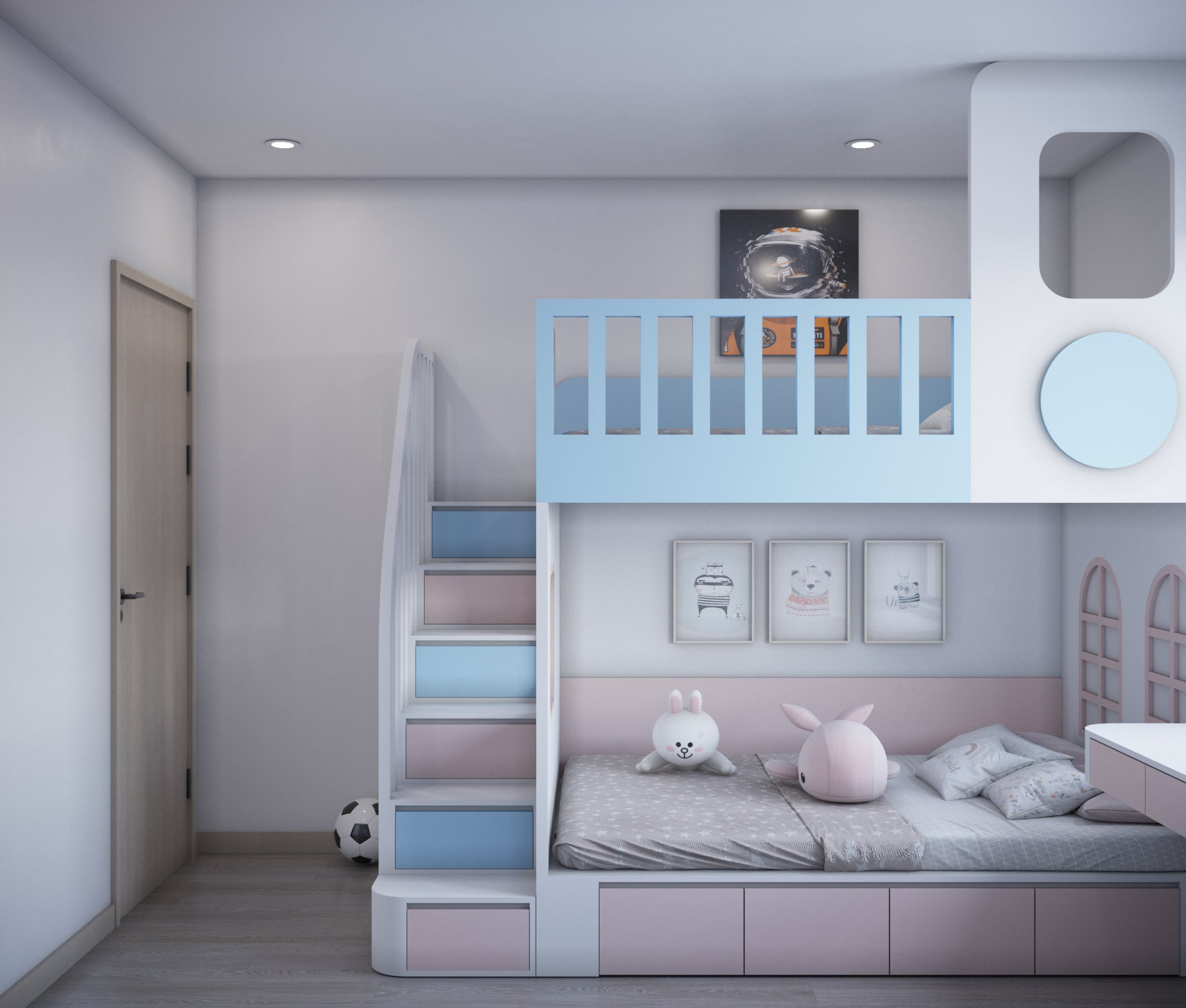 Mẫu giường hai tầng dành cho bé